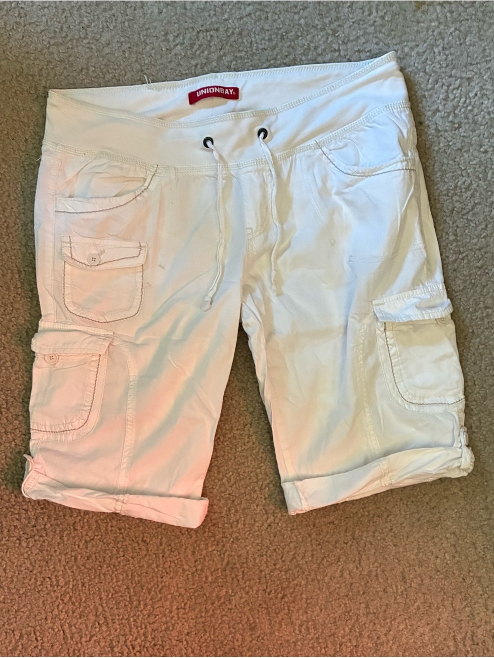 UNIONBAY White Women's Cargo Drawstring Shorts